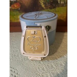 Vintage Lady Remington Electric Shaver Portable Corded Travel Case Blue Gold